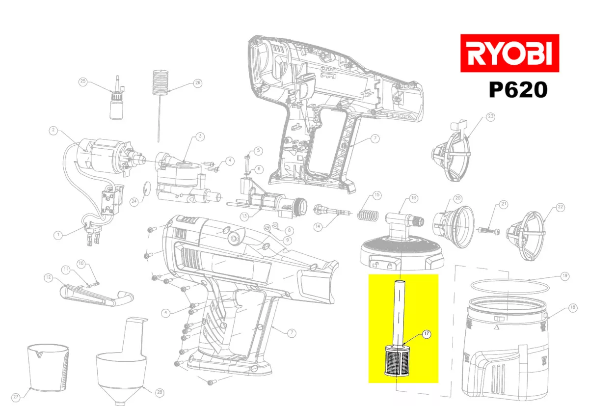 filtre à peinture réf. 5131027675 Ryobi